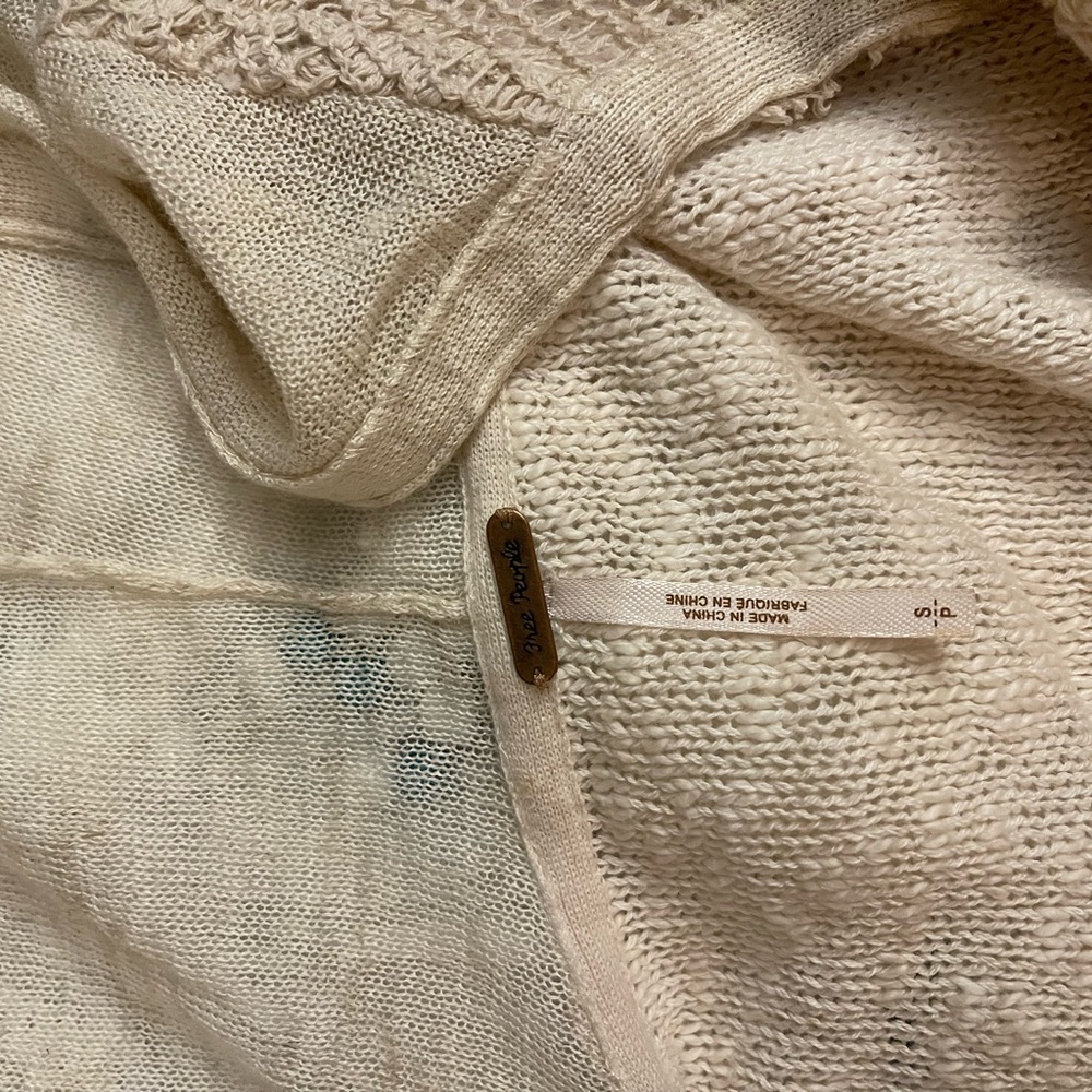 Free People Long Crochet / lace hooded sweater, cardigan, jacket Size S BNWOT - Picture 6 of 7